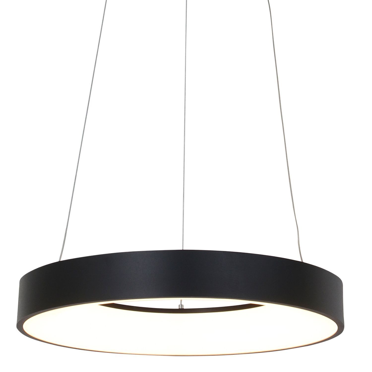 Suspension LED ronde noire Ø48 cm 2700 K confortable