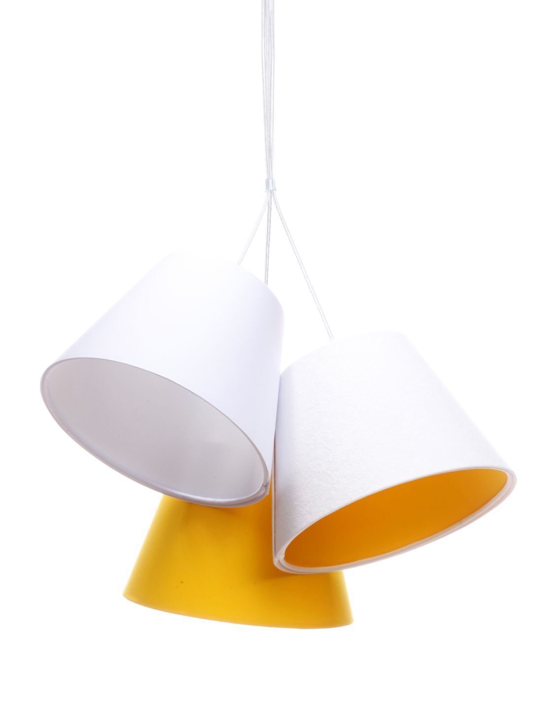 Lampe de chambre d'enfant SAMY Blanc Orange Tissu Abat-jour