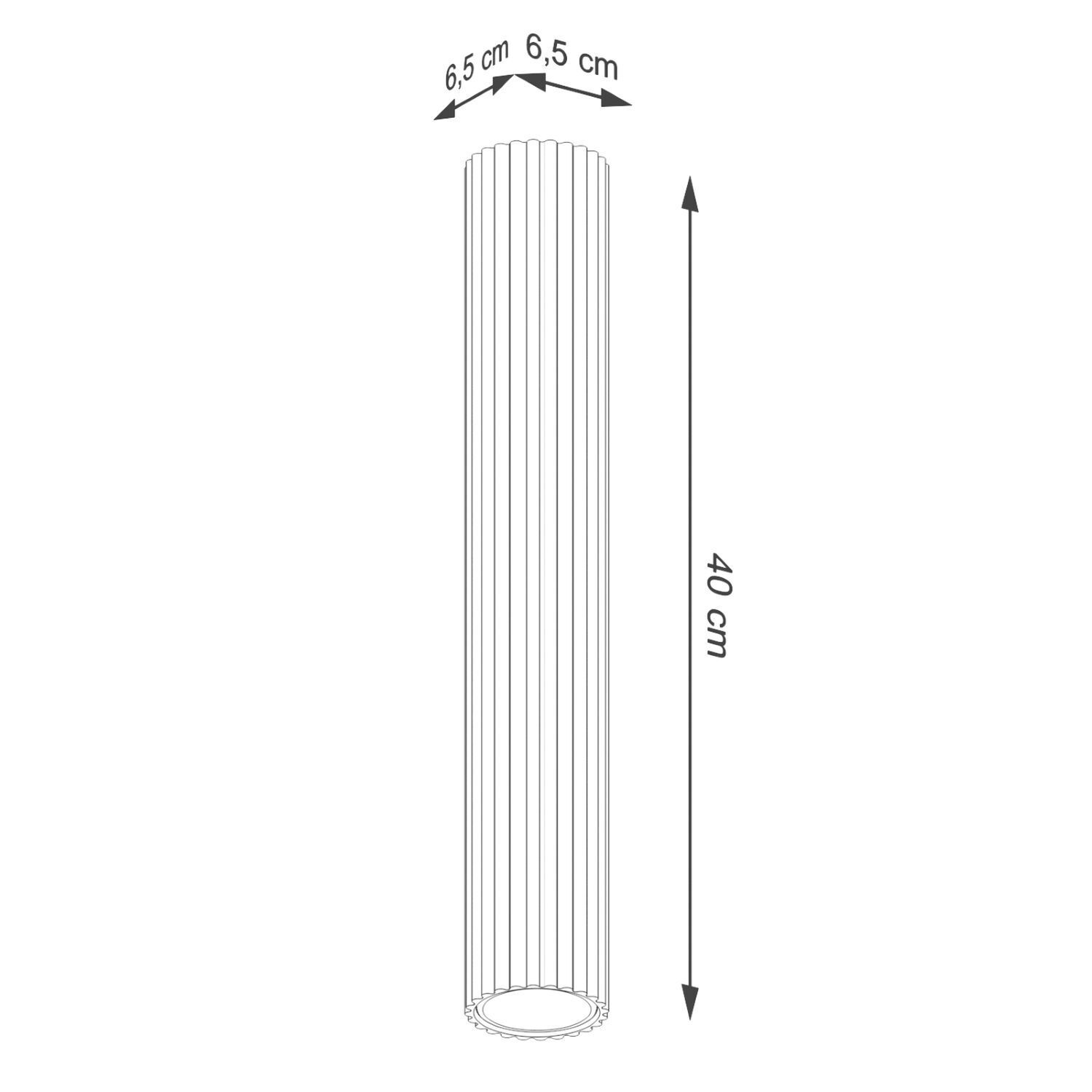 Lampe de plafonnier étroite Ø 6,5 cm H : 40 cm en Crème Moderne