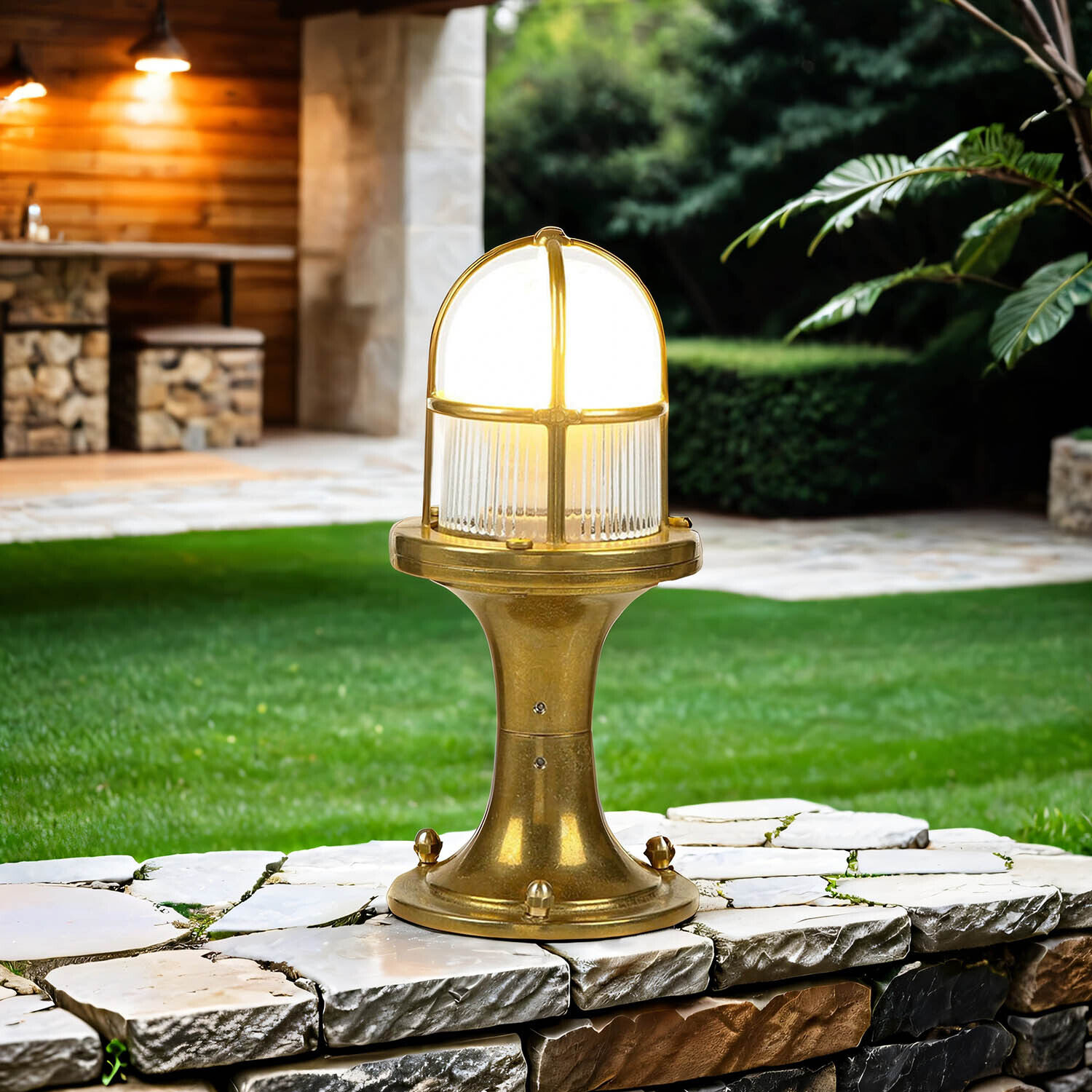 Lampe de jardin décorative laiton H:25cm Maritim