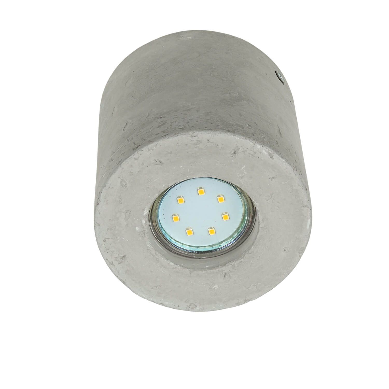 Spot de plafond polyvalent béton Ø10cm petit rond GU10