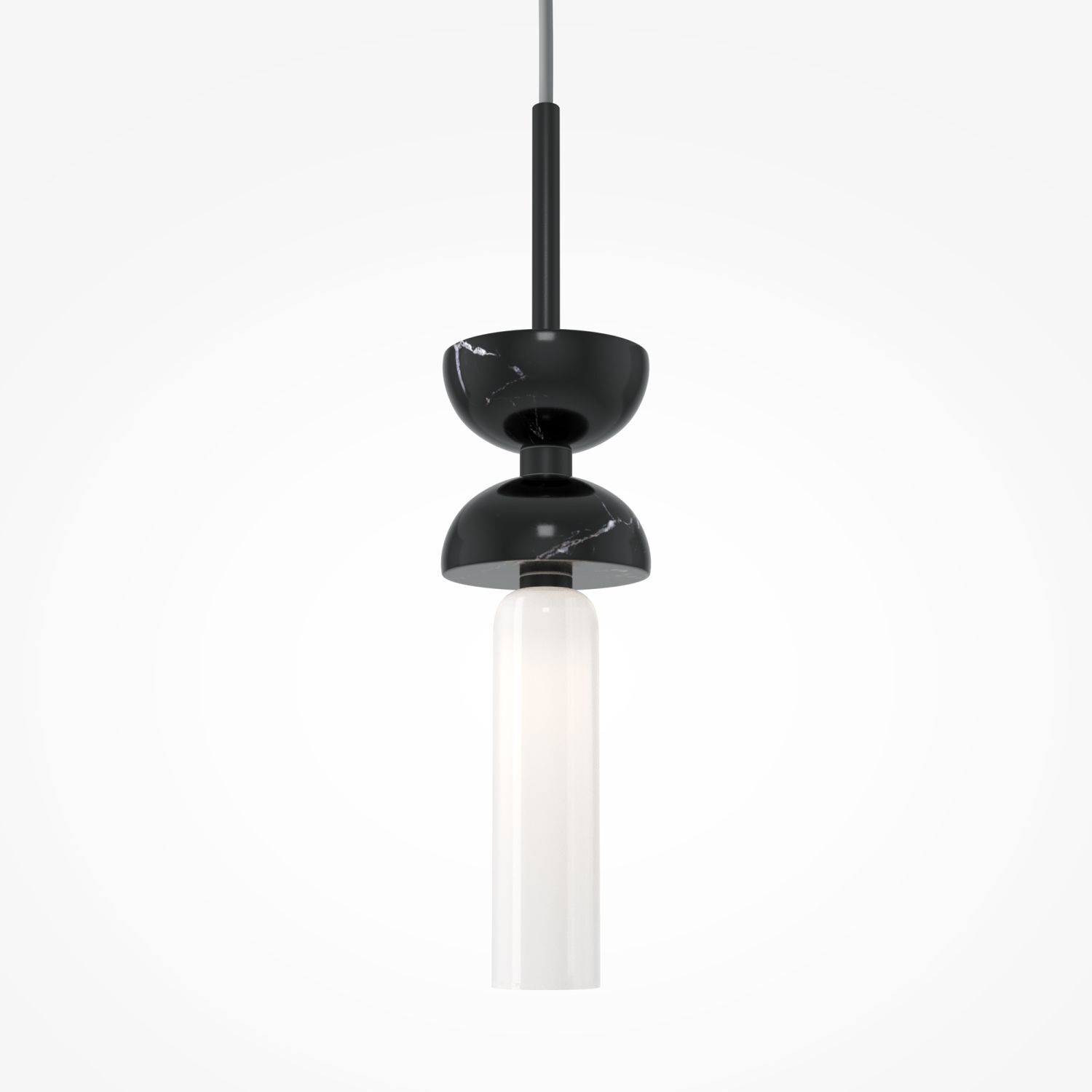 Lampe à suspendre métal verre rond D : 10 cm H : max. 336,5 cm