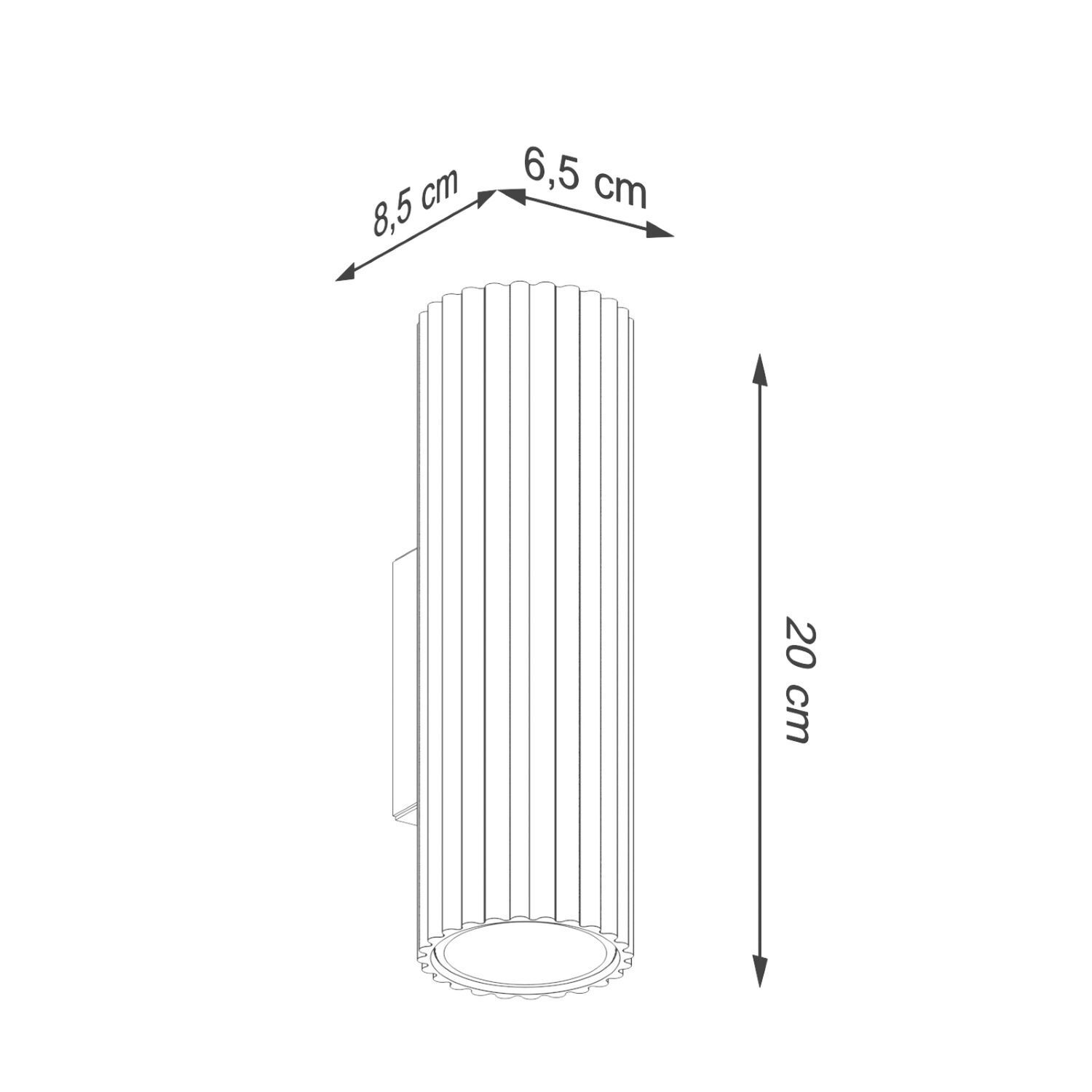 Applique Up Down petite H : 20 cm Noir 2x GU10 Aluminium Zylinder