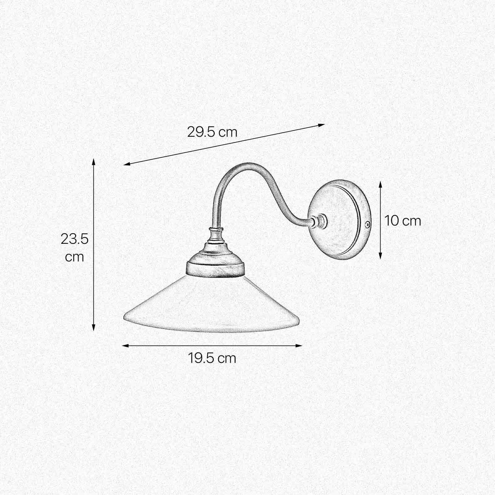 Applique murale laiton verre H : 23,5 cm Rustique orientable E14