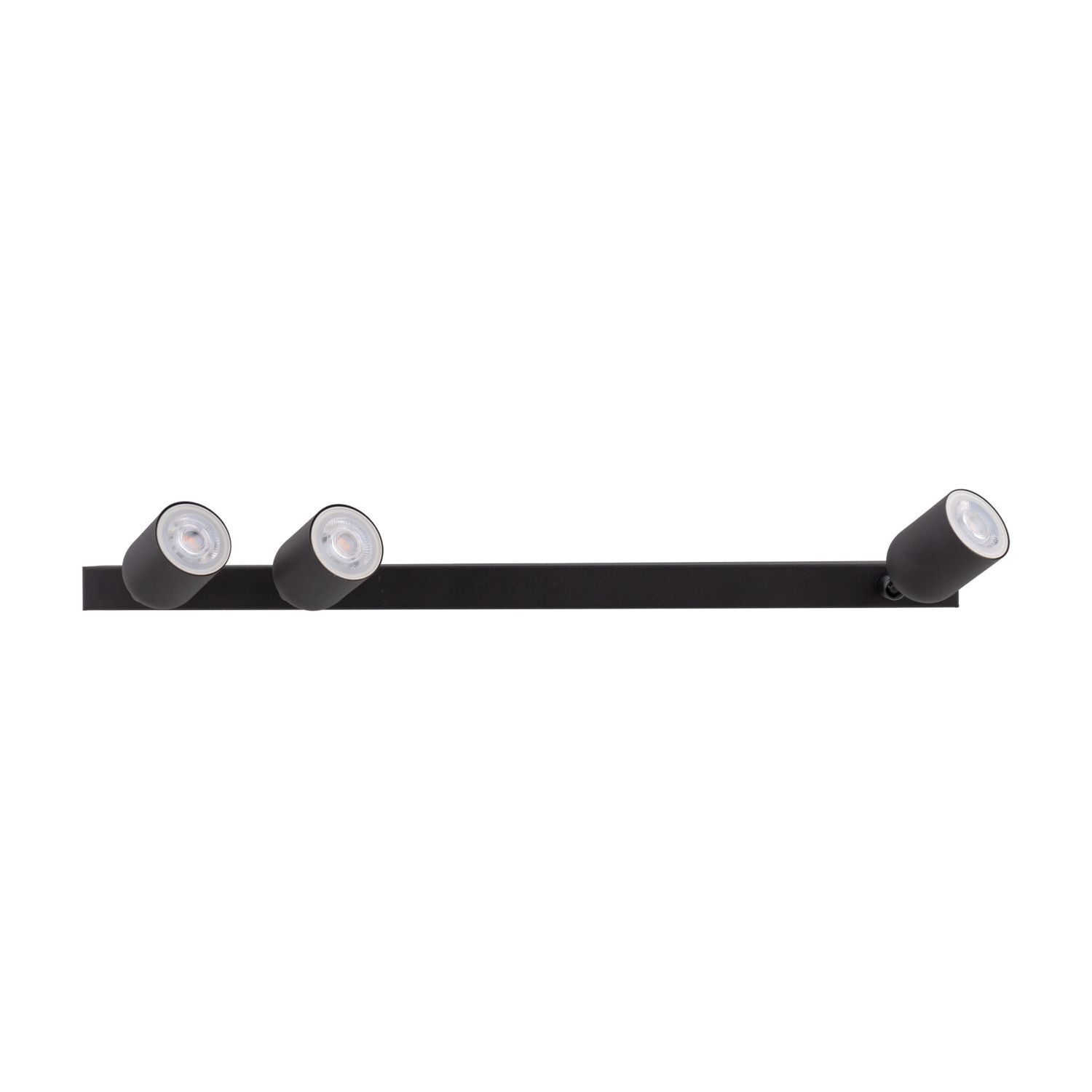 Plafonnier noir 74 cm de long GU10 métal 3-flammes
