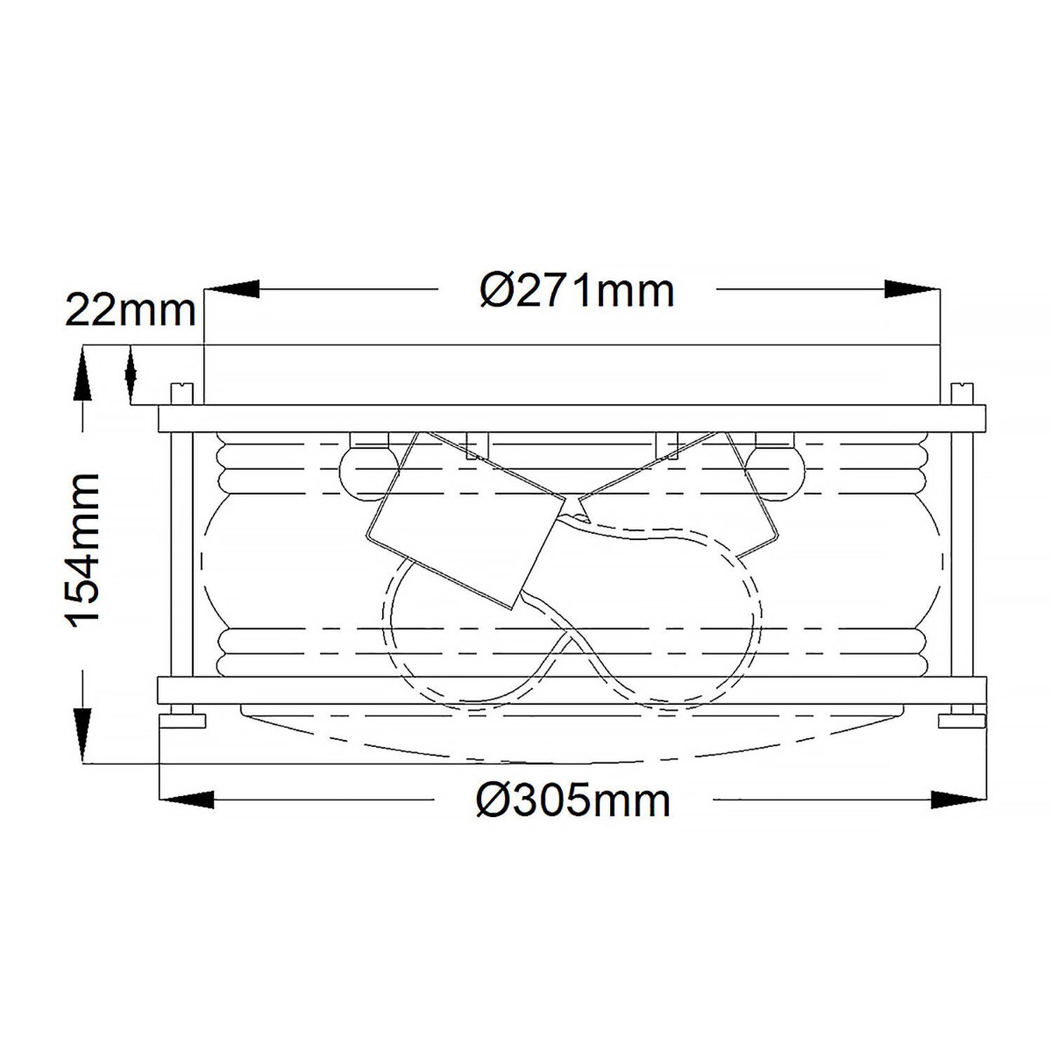 Lampe de salle de bain plafond chrome IP44 ronde Ø 30,5 cm 2x E27 métal verre