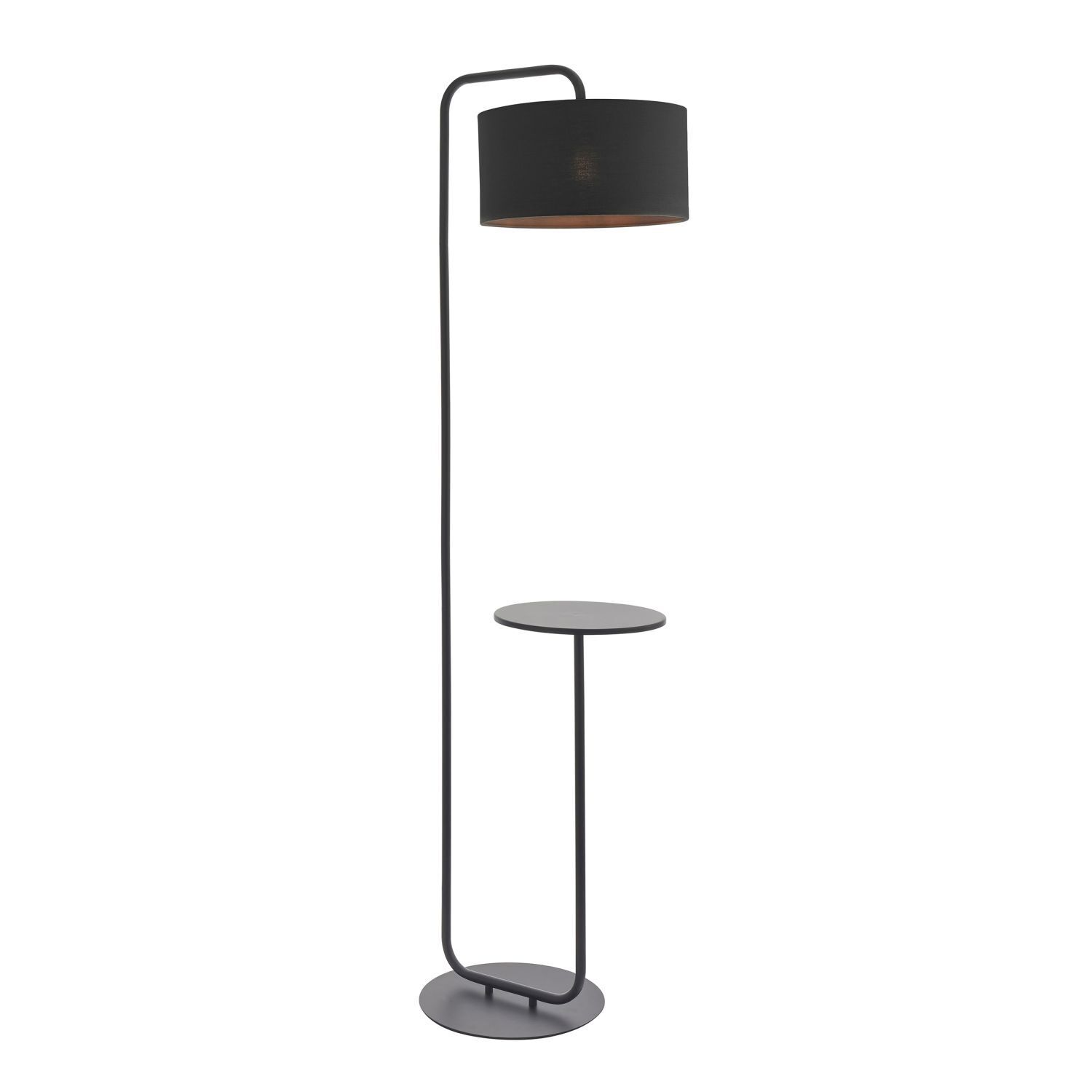 Lampadaire avec table d'appoint Noir 175 cm de haut E27