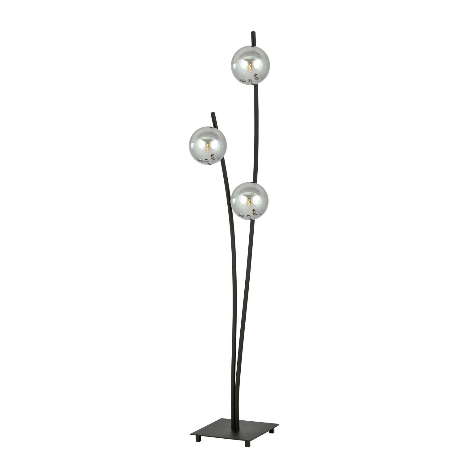 Lampadaire petit 150 cm noir graphite E14 3-flamme