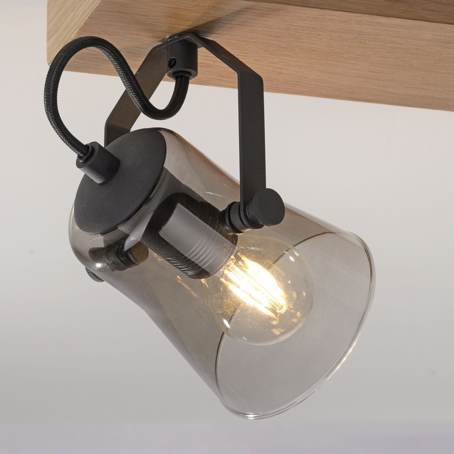 Projecteur flexible de plafond verre chêne E14 38 cm à faible éblouissement Lampe, Beleuchtung, Rauchrohr