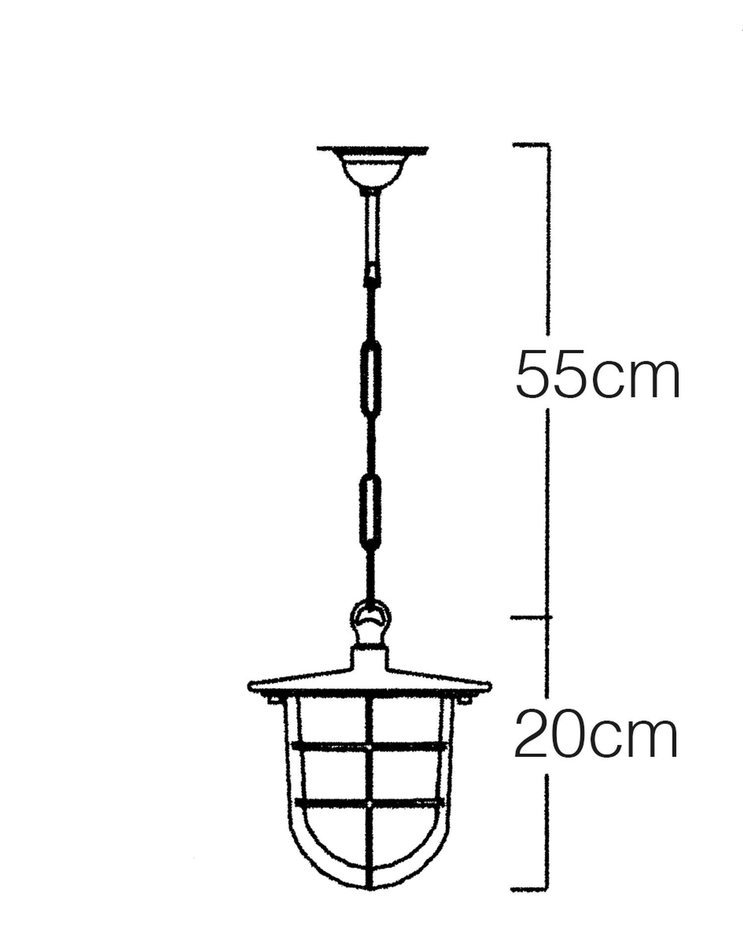 Suspension extérieure laiton verre strié H : max. 75 cm Maritim