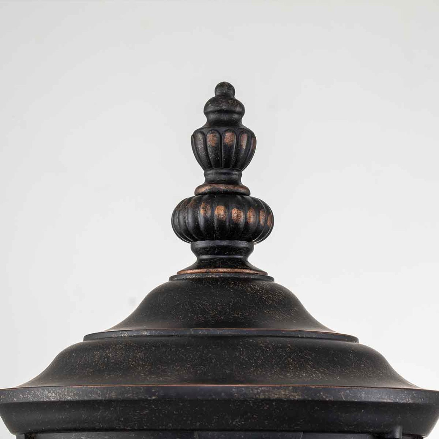 Außenwandleuchte Glas Aluminium IP44 H: 54,3 cm in Bronze laterne, Lampe, Metall, antik, dunkelbraun