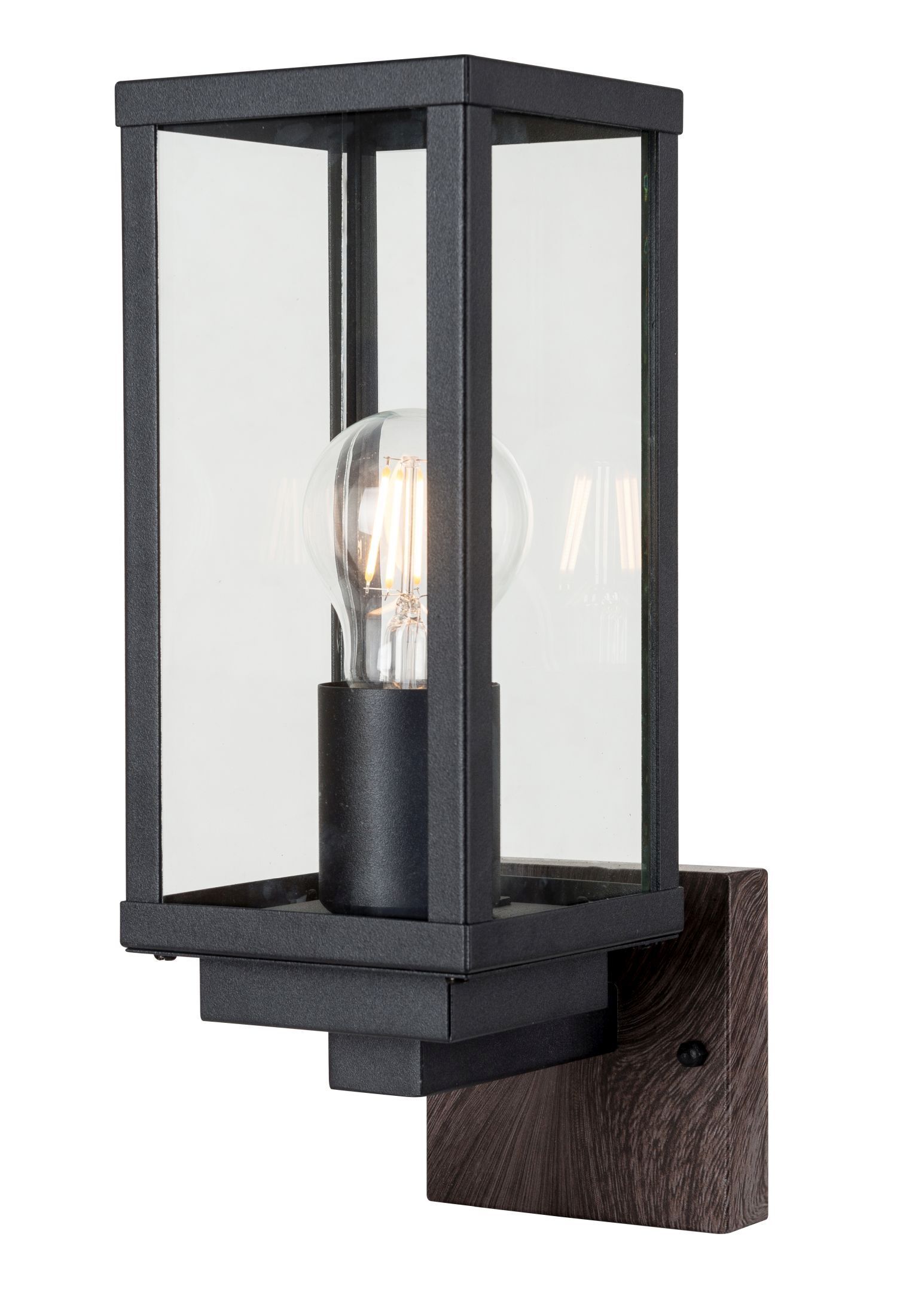 Applique Vintage Noir Bois H:32 cm IP44 E27