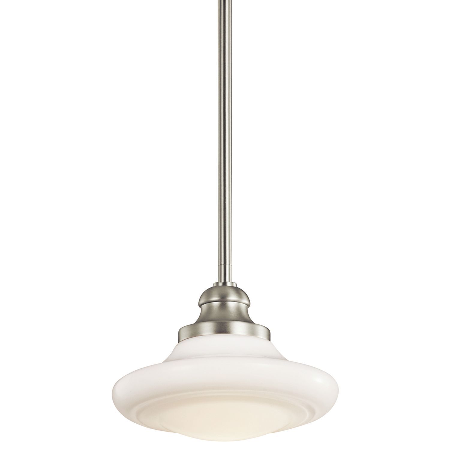 Lampe de plafonnier Blanc Nickel E27 Ø20cm Verre Métal