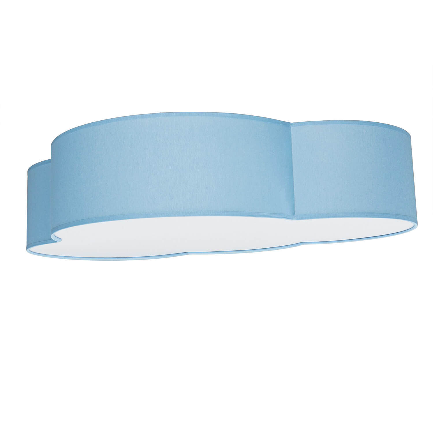 Plafonnier chambre enfant bleu nuage abat-jour tissu 4x E27