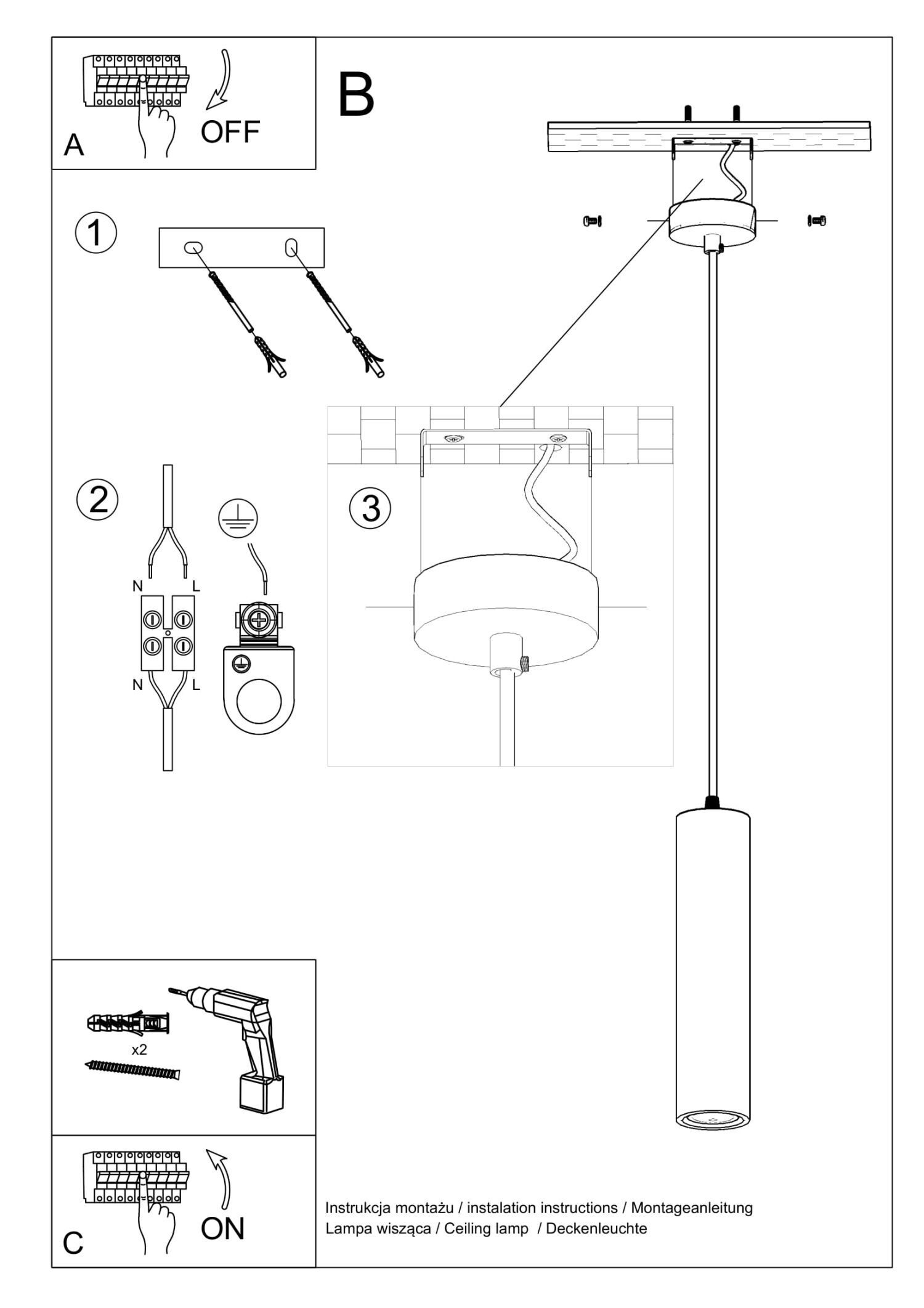 Lampe à suspendre céramique blanche Ø 7,5 cm étroite à peindre GU10