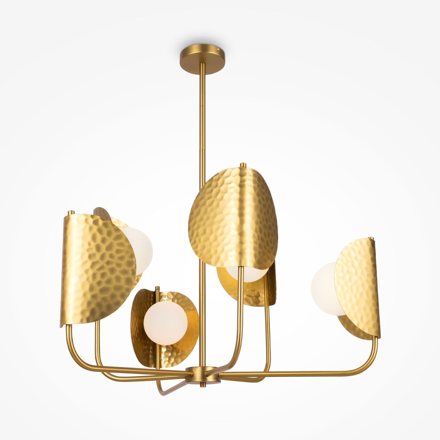 Lustre métal verre L : 78 cm en laiton blanc G9 Leuchter, Lampe, Leuchte