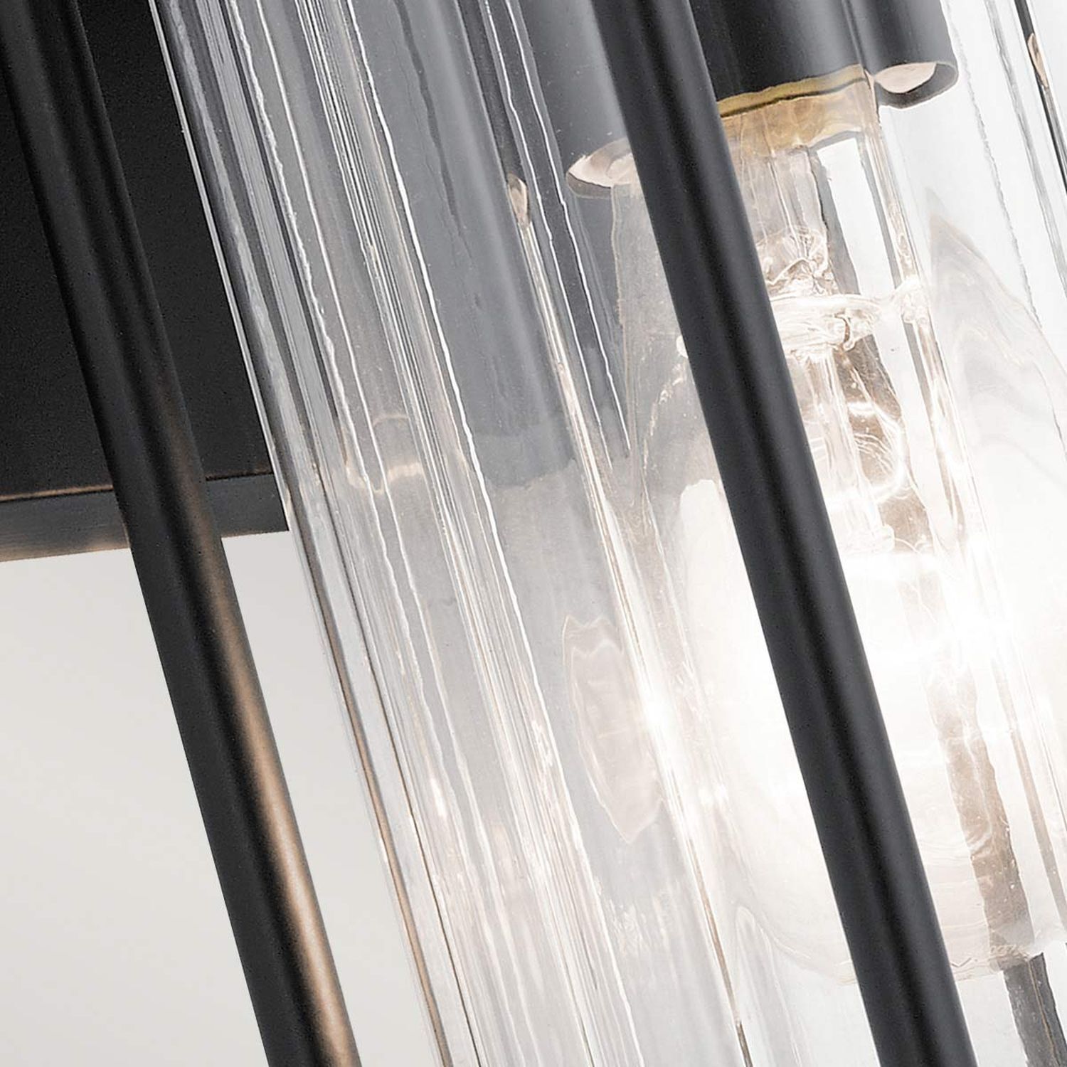 Lampe d'extérieur murale IP44 H : 29 cm verre aluminium noir