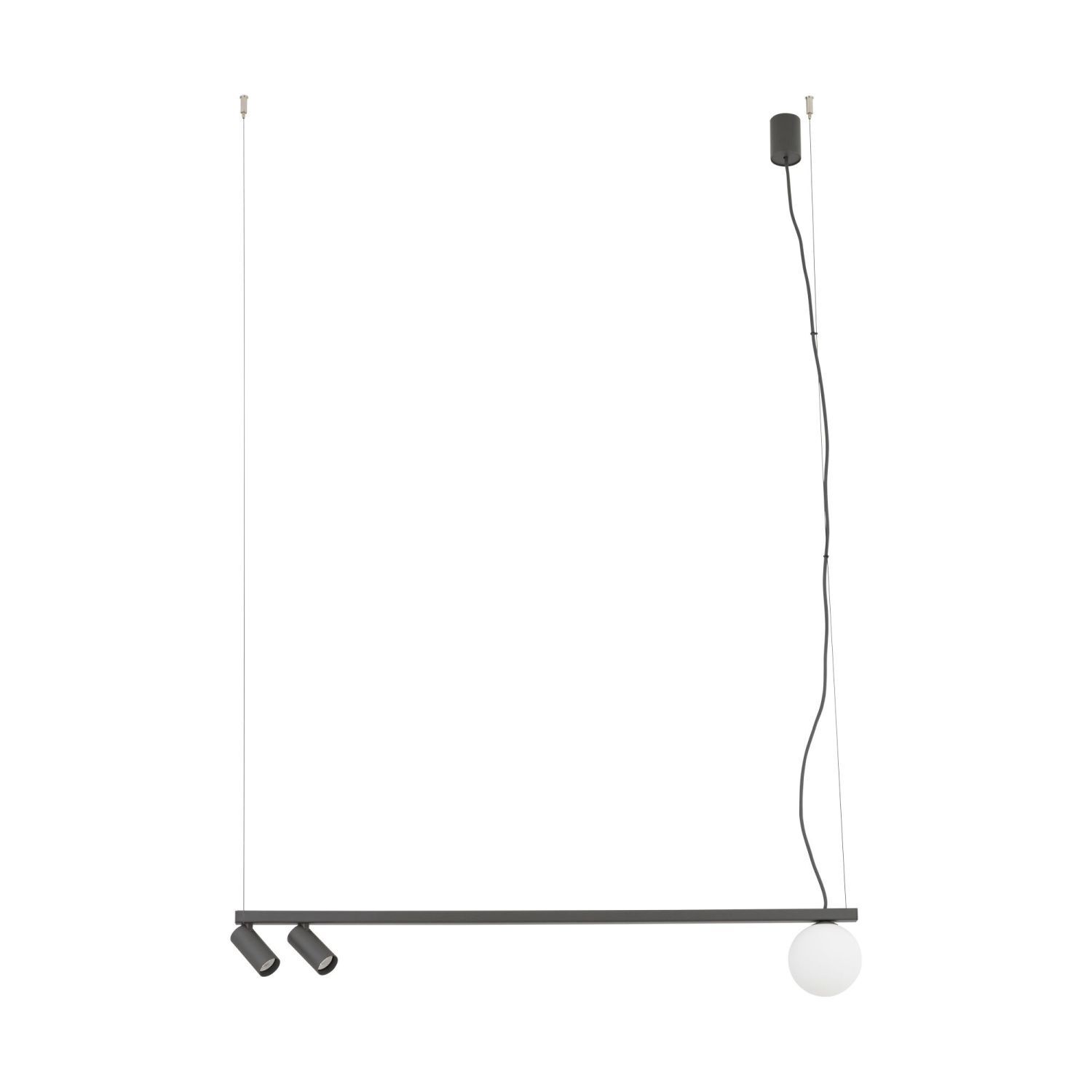 Lampe à suspendre flexible aluminium verre 107 cm Umbra Gris