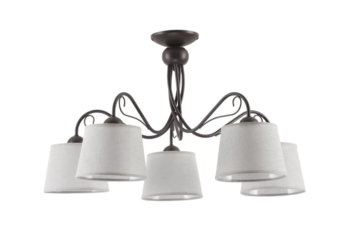 Plafonnier LOCOLA Ø80cm 5xE27 Marron Gris Lampe