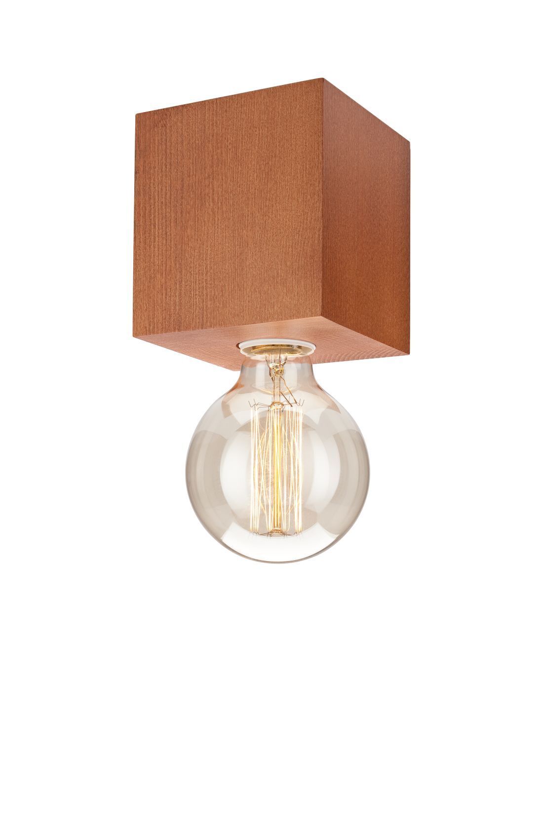 Plafonnier brun bois anguleux Salon Lampe