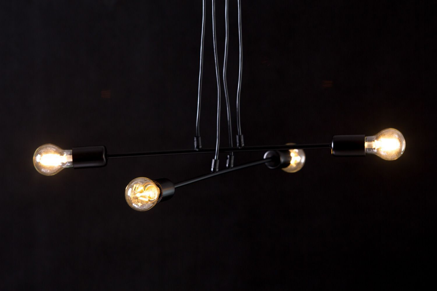 Lampe à suspendre noire métal rétro réglable E27