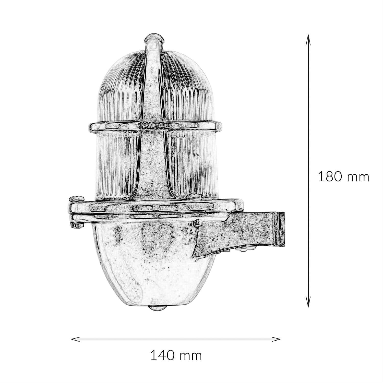 Applique murale massive extérieure en nickel laiton verre