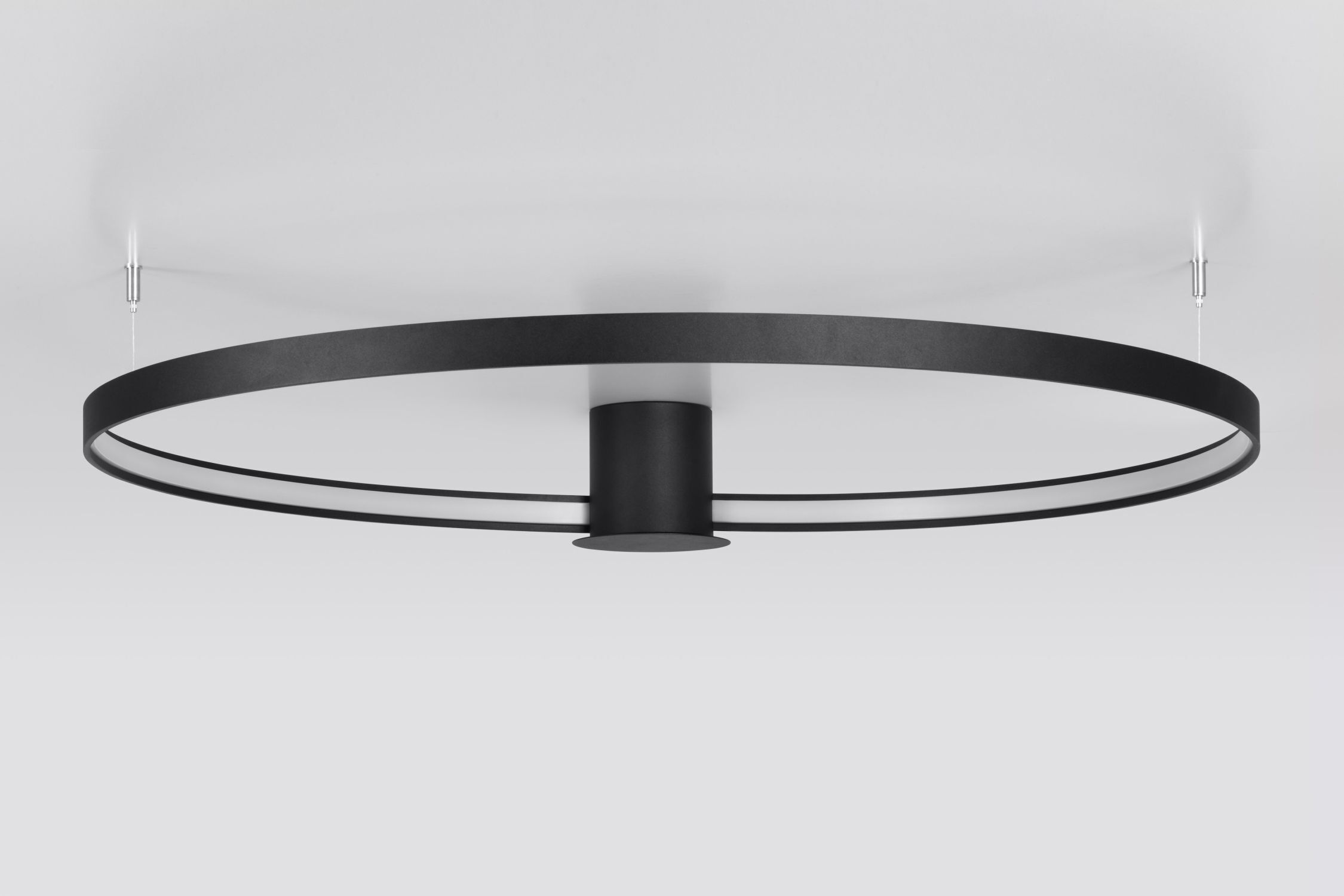 Plafonnier LED métal Ø 118 cm grand 4000 K noir