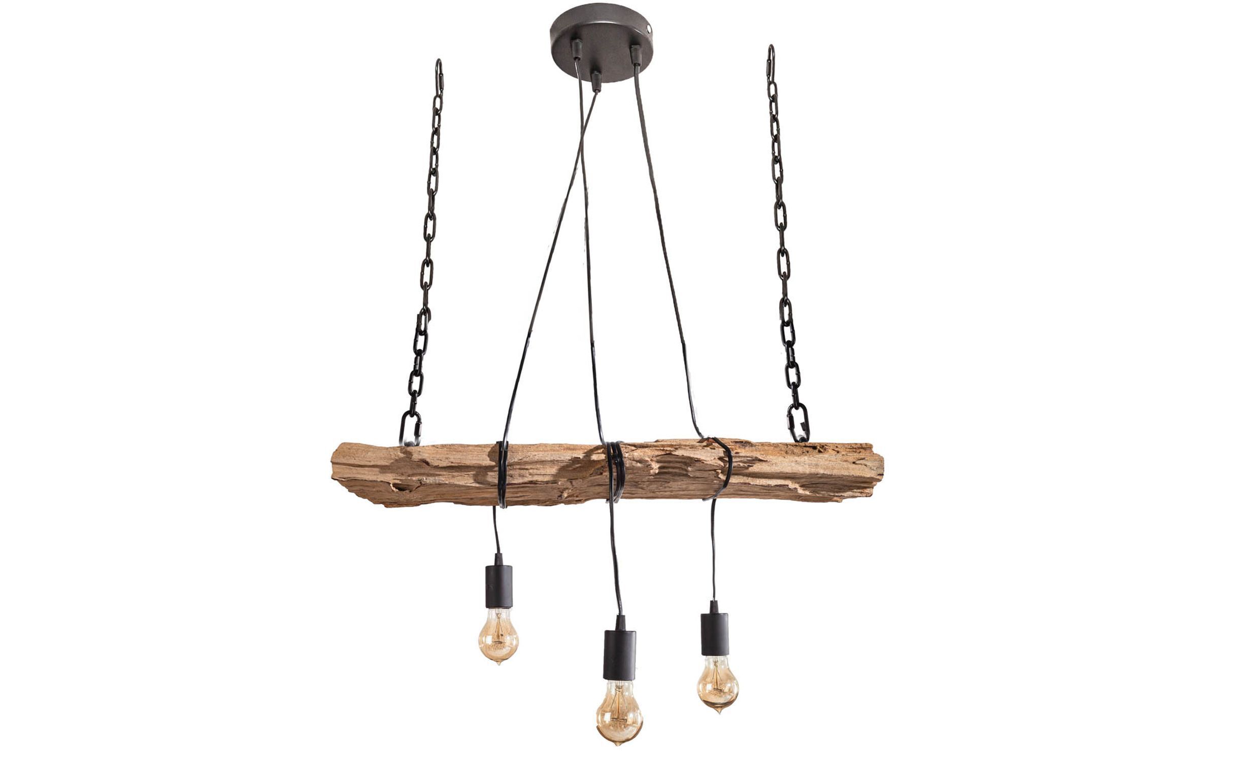 Lampe à suspendre allongée en bois naturel L:73 cm E27 confortable