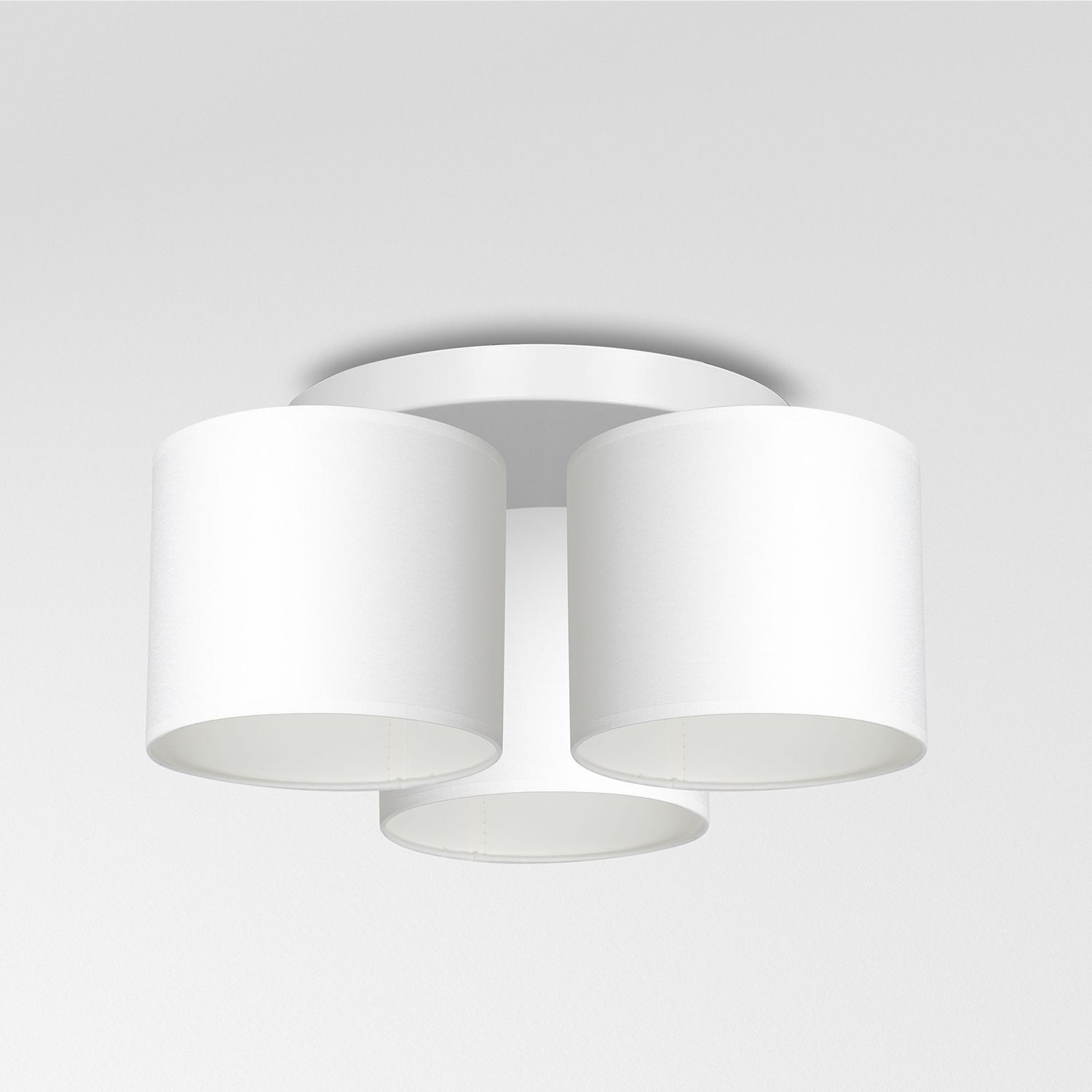 Plafonnier Blanc Tissu Métal E27 rond Ø45 cm faible éblouissement Deckenleuchte