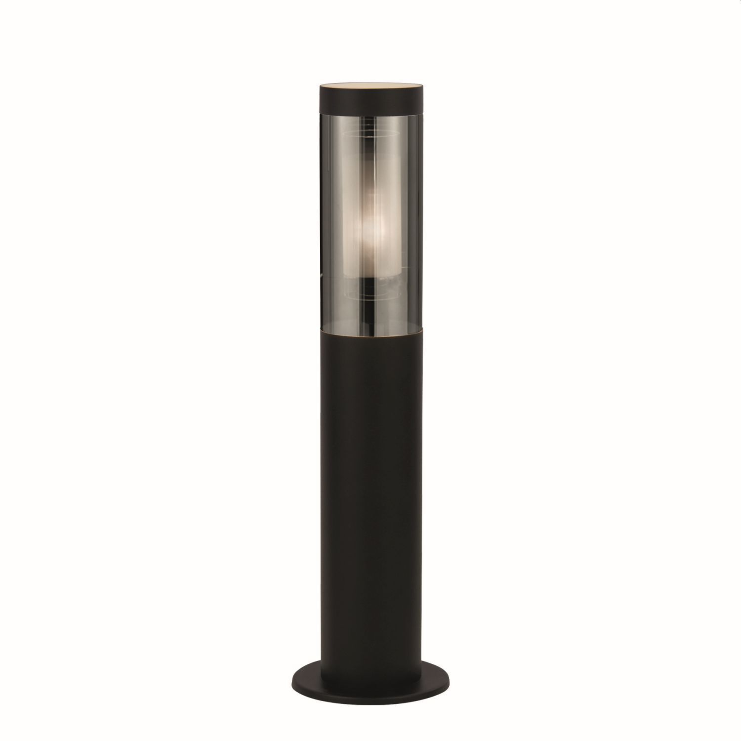 Borne d'éclairage en acier inoxydable IP44 E27 45 cm noir gris fumé