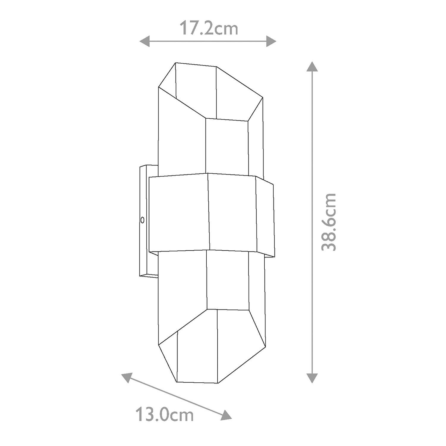 Up Down Applique murale extérieure H : 38,6 cm IP44 noir aspect bois