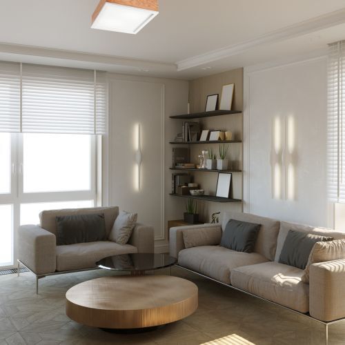 Lampe de plafonnier naturelle chêne verre L:31 cm E27 2-flmg Kaffeetisch, Tabelle, Wohnzimmer, Couch, Dekoration für Zuhause