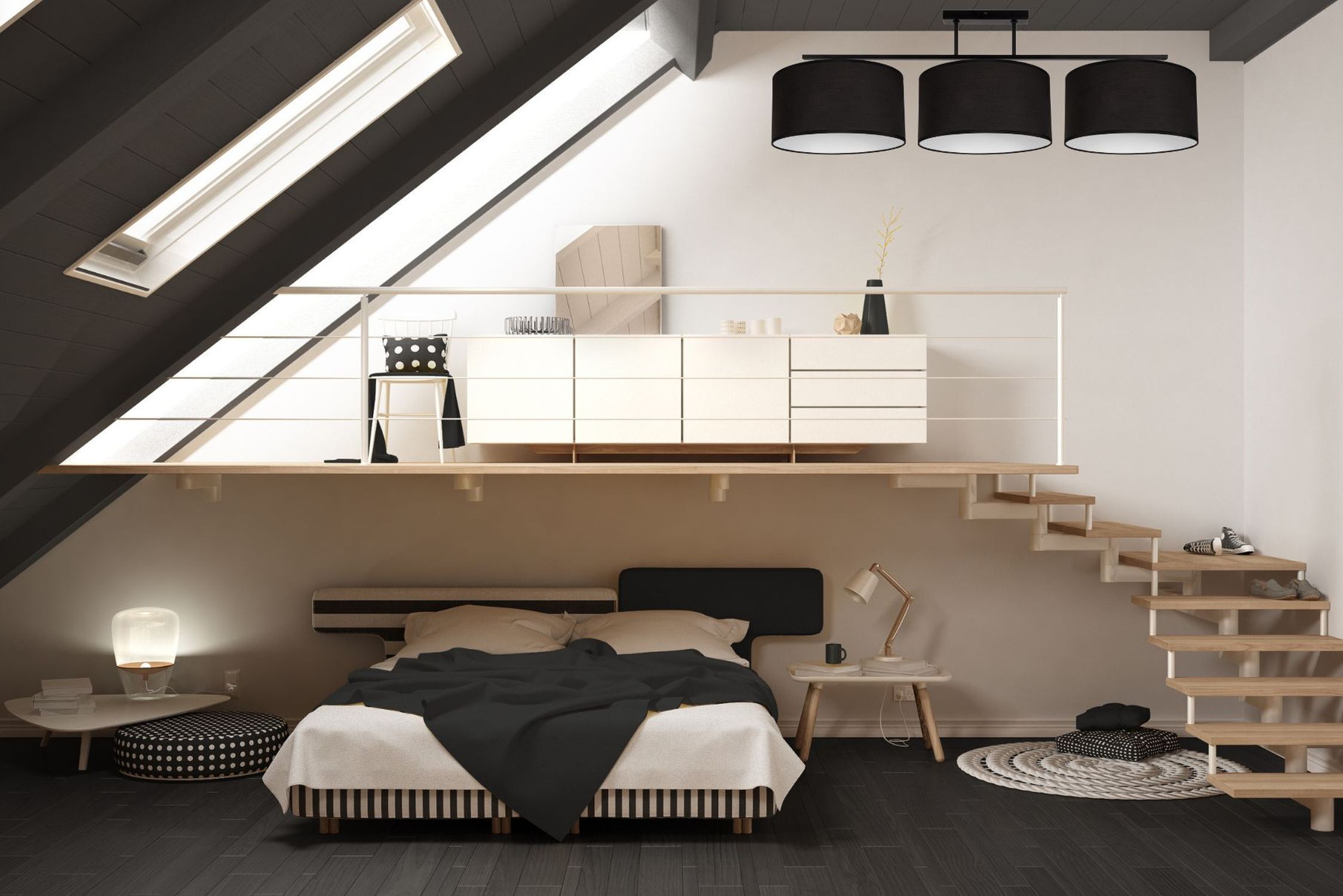 Haus, Wohnen, Drinnen, Dachboden, Bett