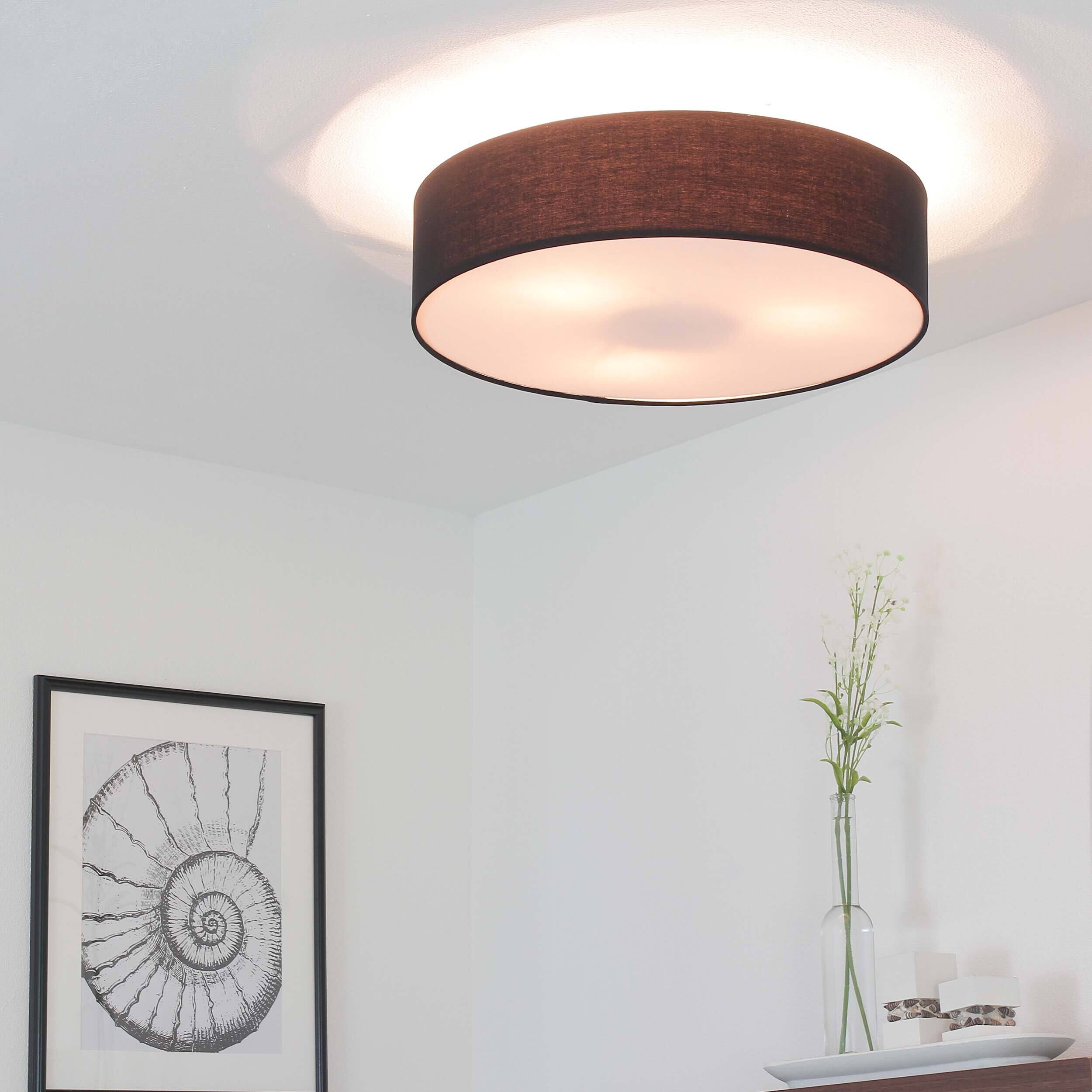 Plafonnier élégant avec tissu noir ∅50cm