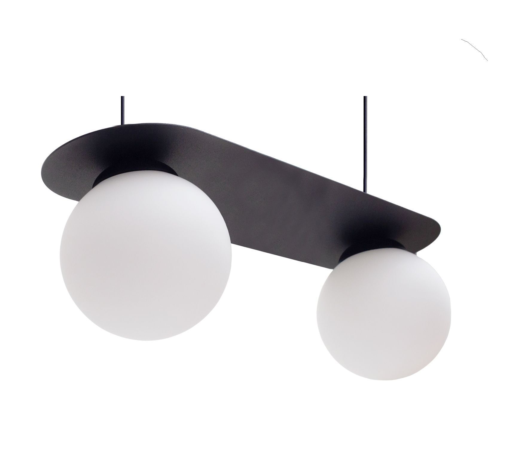 Blendarme Suspension Boules de verre E27 2-flmg Noir