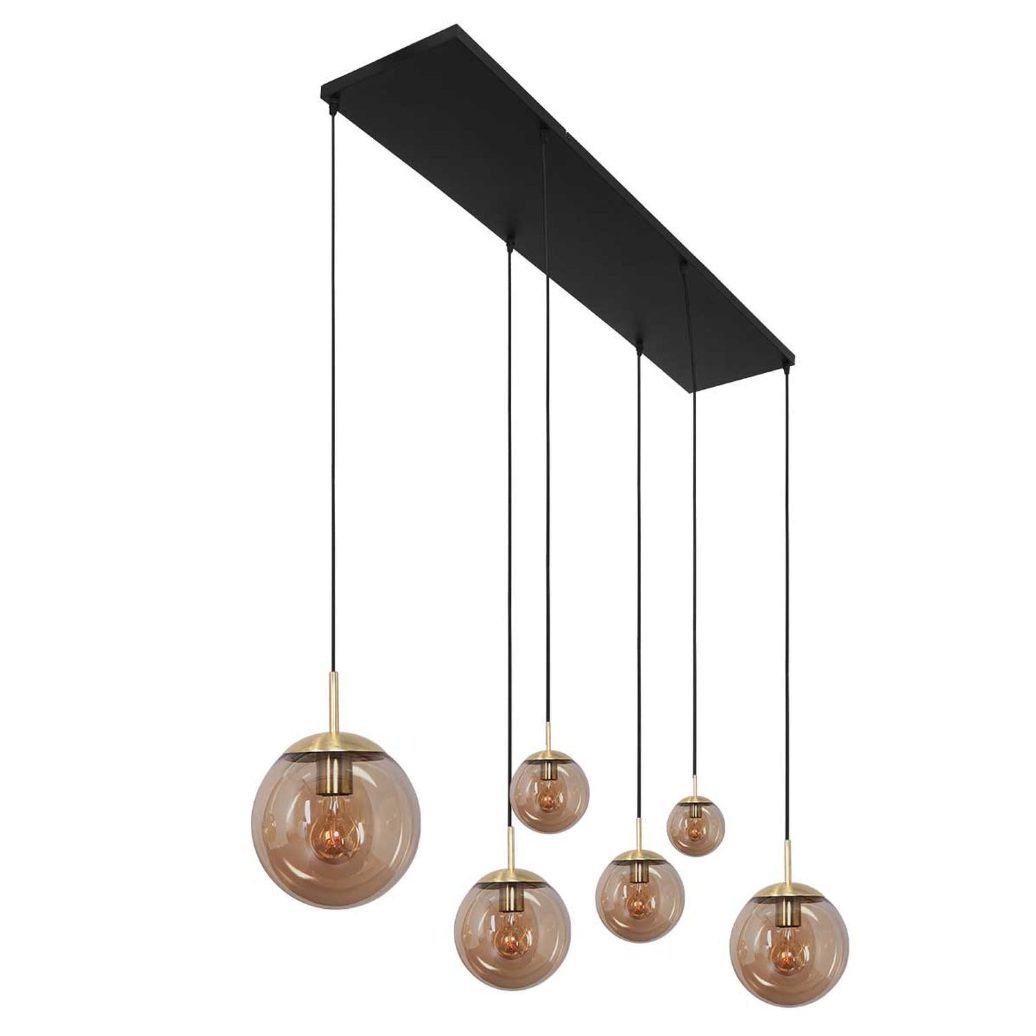 Longue lampe à suspendre Verre en ambre 120 cm E27 Moderne