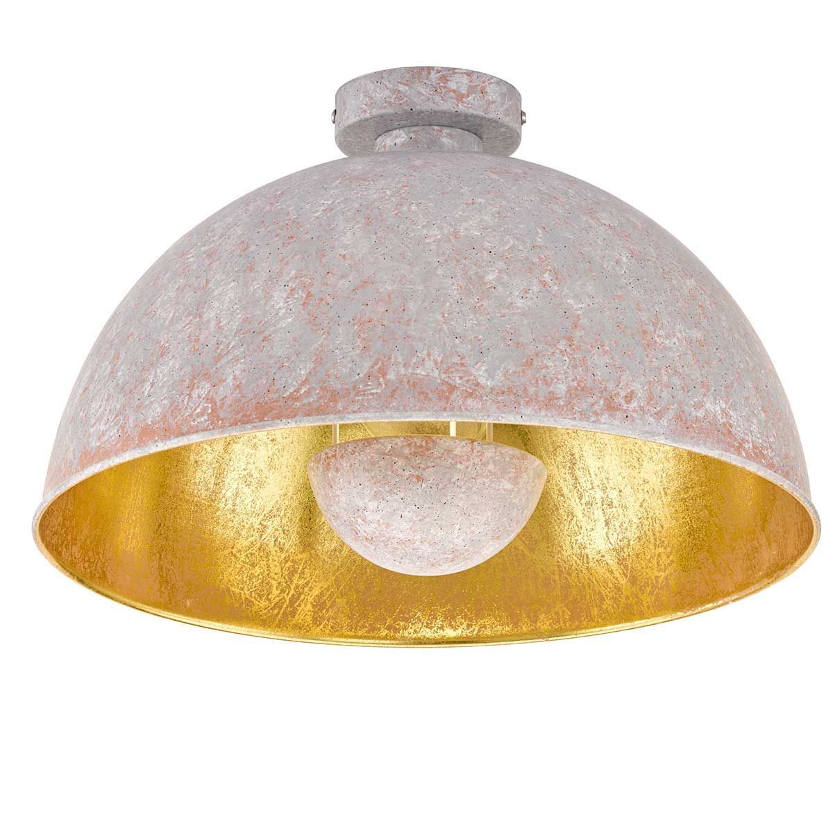 Lampe de plafond ronde Ø 41 cm Gris Or Aspect béton E27