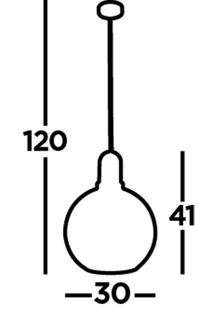 Lampe à suspendre verre Ø 30 cm E27 en laiton blanc gravé rond