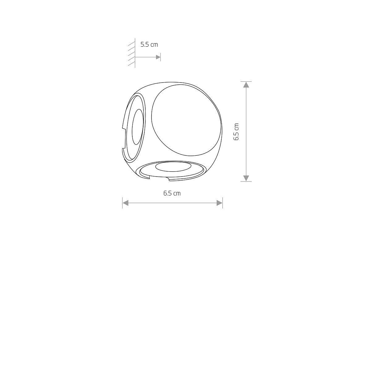 LED Wandleuchte IP54 Schwarz 4-flmg Lampe ALESSIO würfel, glaskubus, 6,5 cm, 3D-objekt, diagramm
