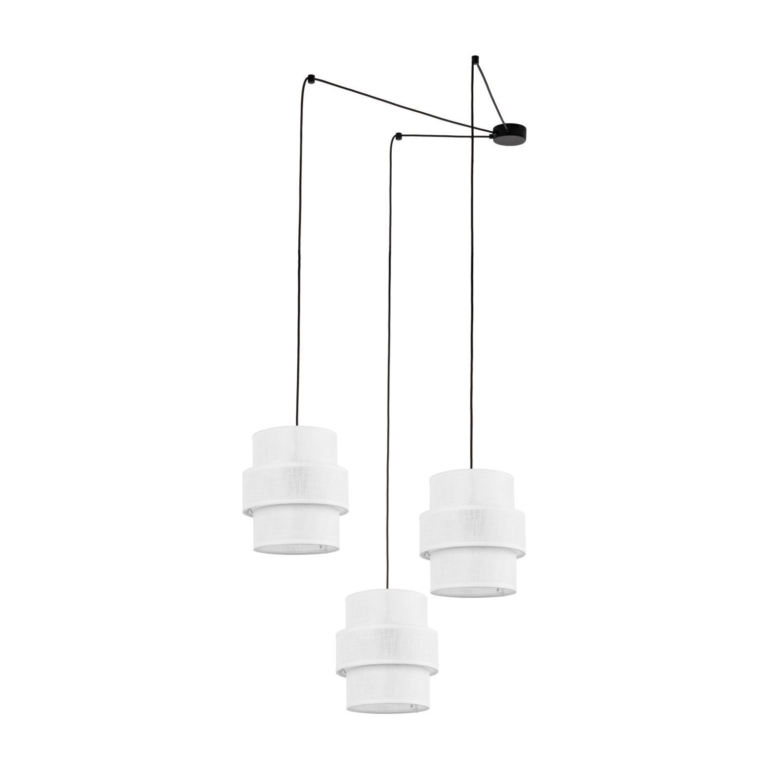 Lampe à suspendre tissu E27 L : max. 4 m réglable 3-flamme