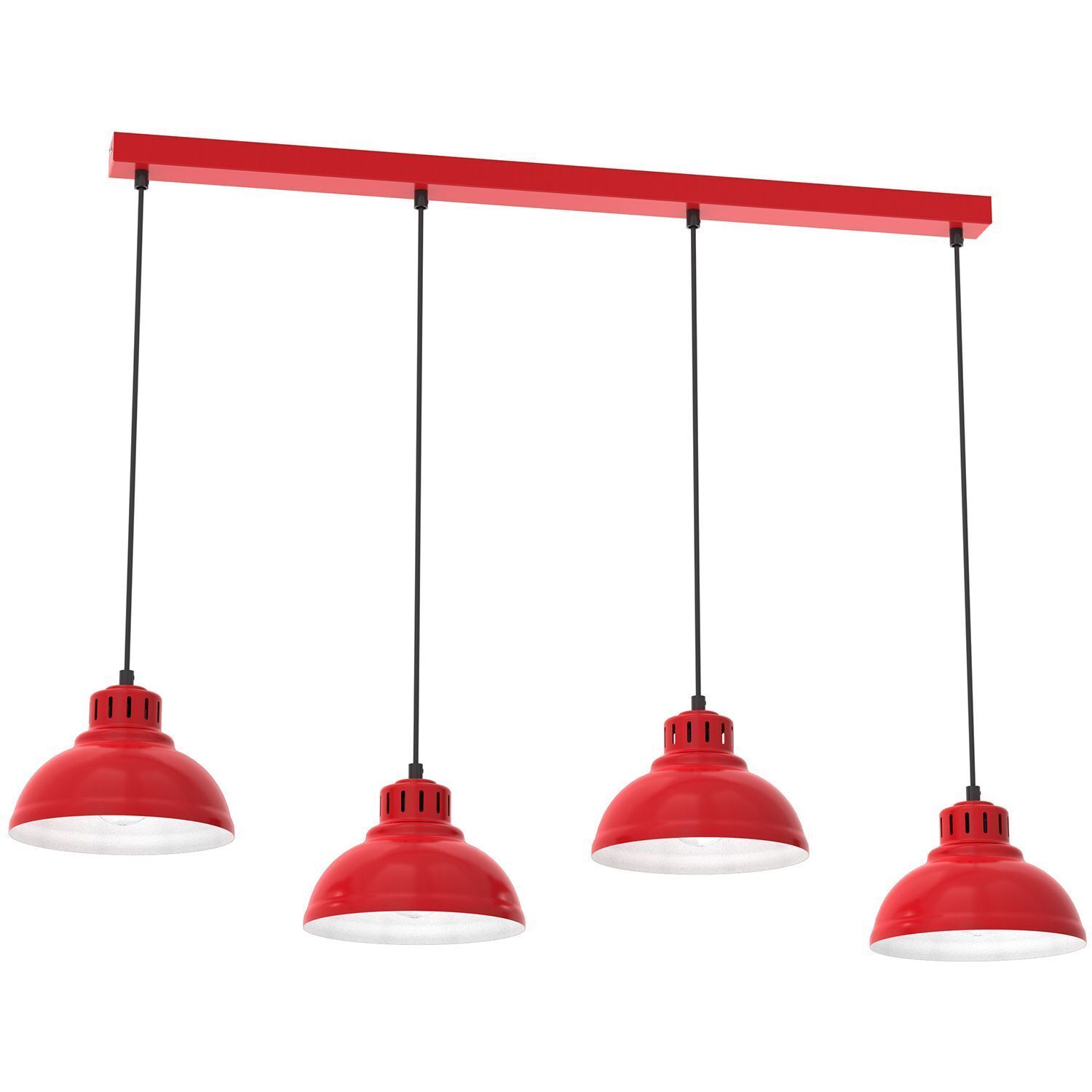 Loft Lampe à suspendre rouge blanc 4-flamme E27 accentuée