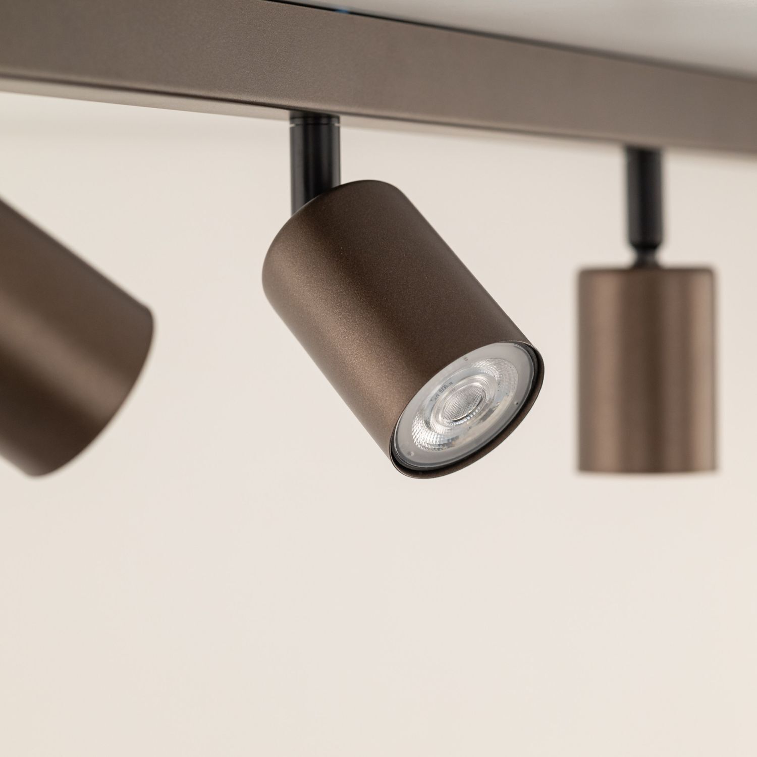 Spot de plafond 127 cm de long 6-flamme métal brun GU10