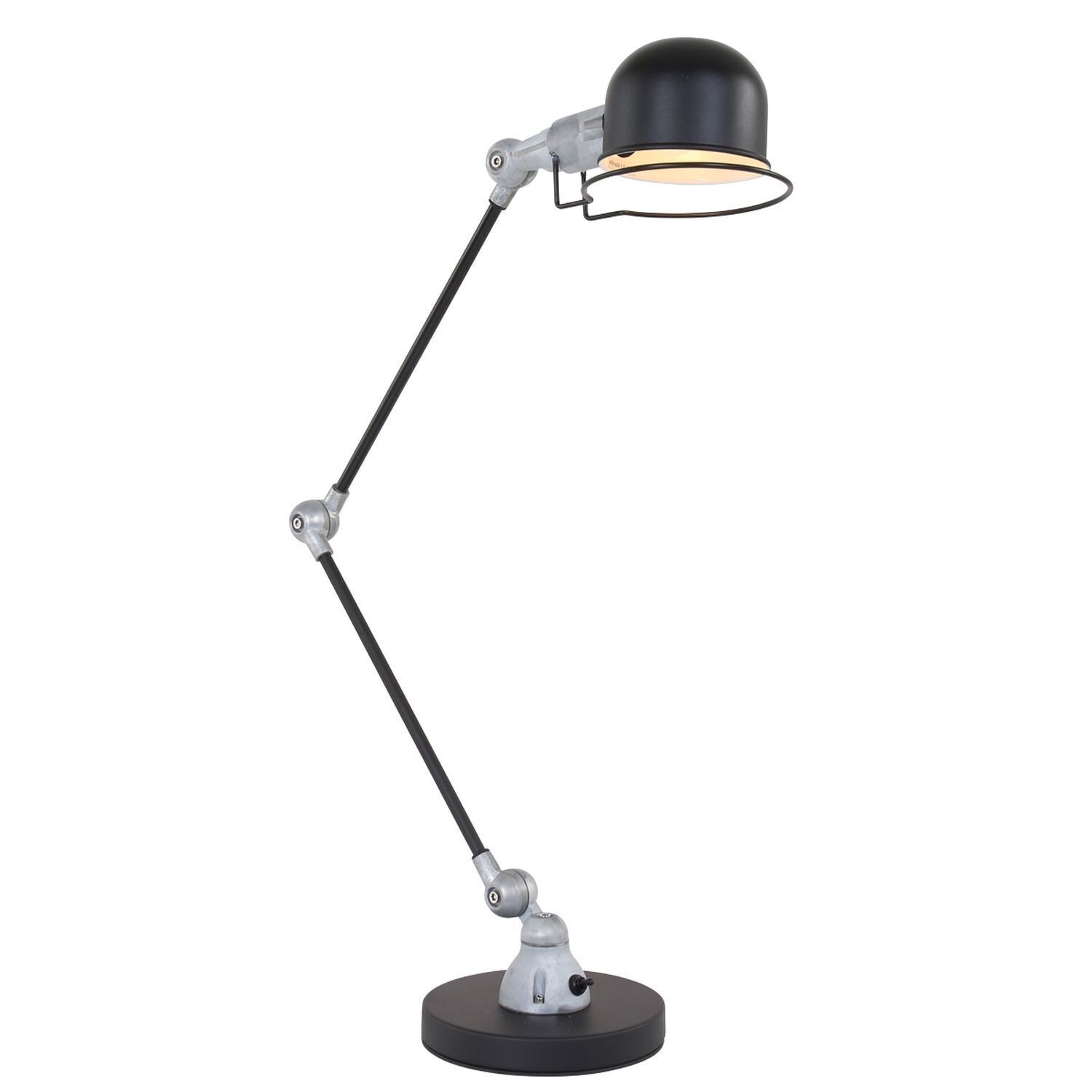 Lampe de table réglable en métal noir argenté 68 cm