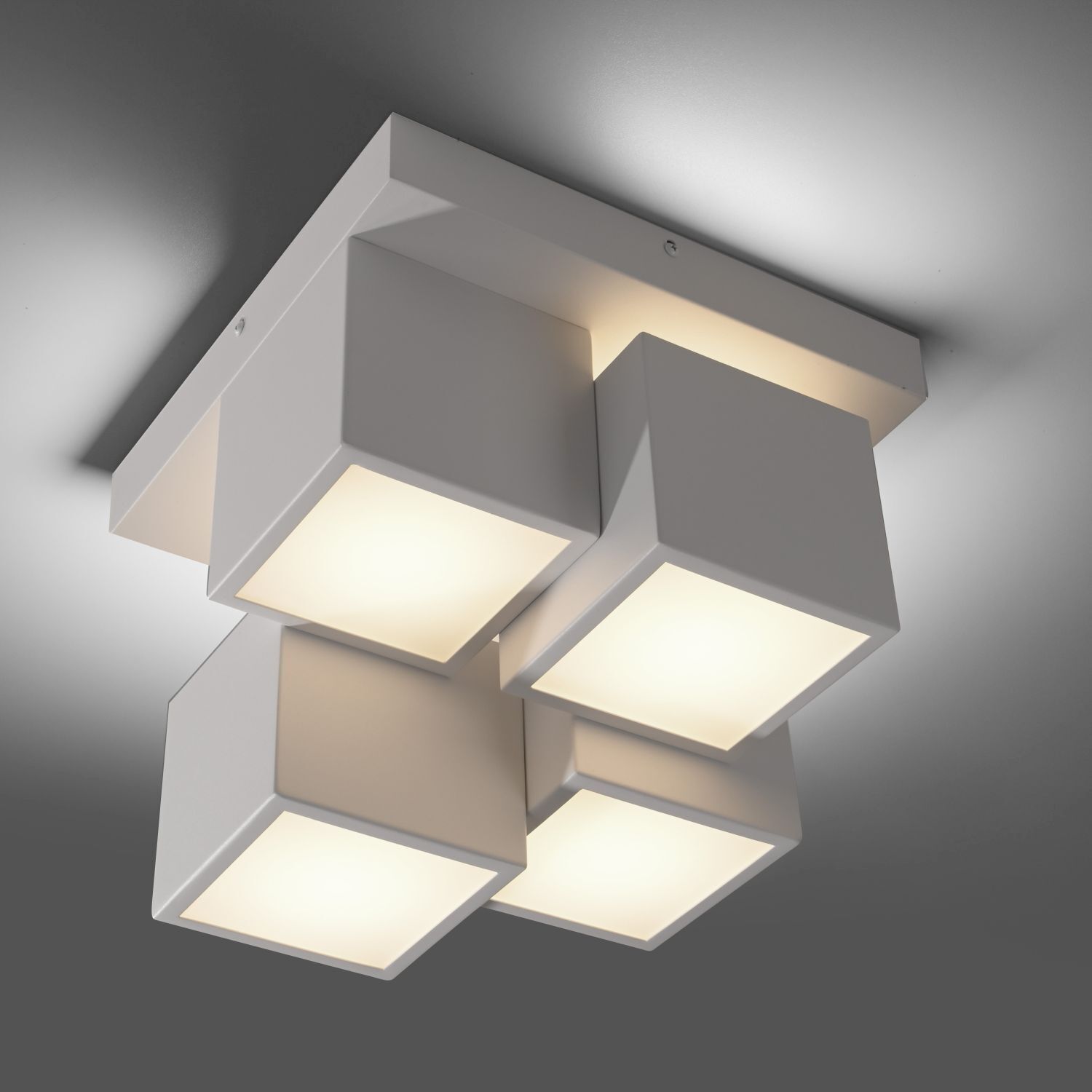 Plafonnier LED Métal Cube L:30 cm 2400 lm 3000 K Deckenleuchte, Postfach