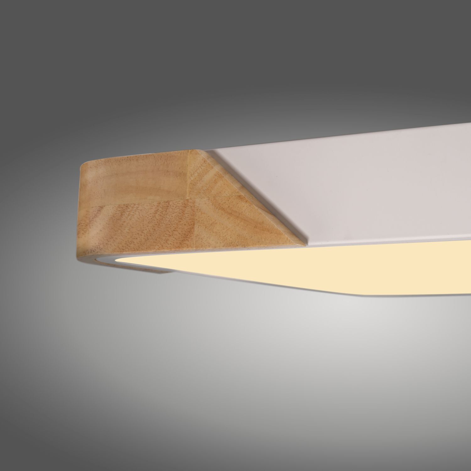Plafonnier LED Bois L:32 cm Blanc Naturel 3000 K