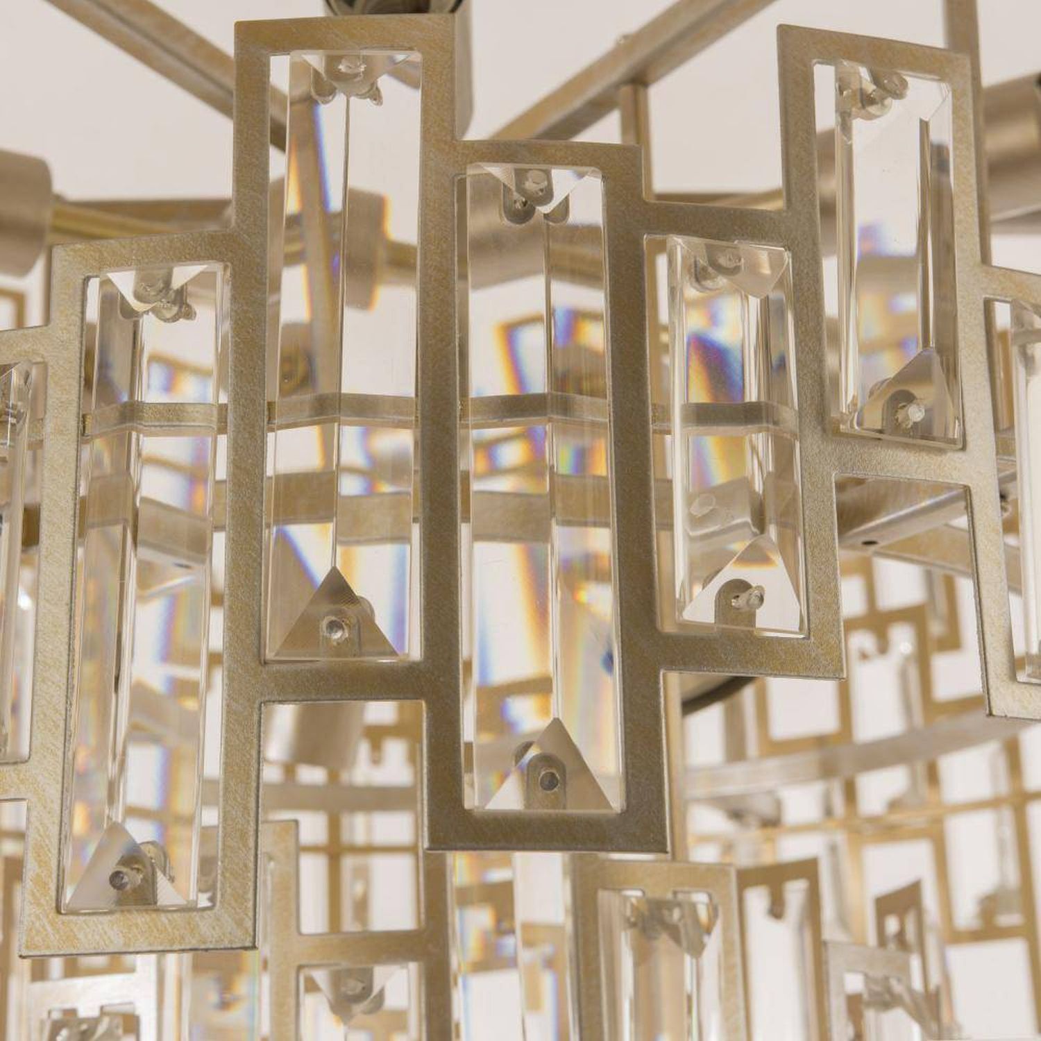 Kronleuchter, Kristall, Metallrahmen, Geometrisch, Pendelleuchte
