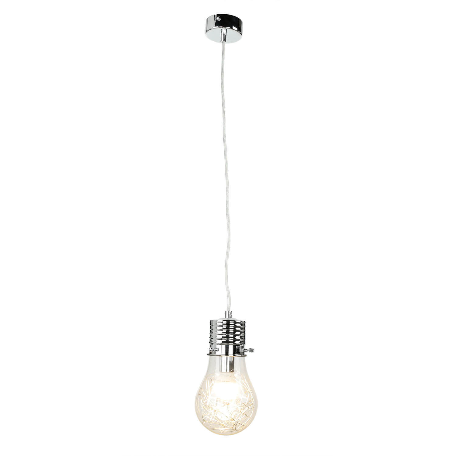 Lampe à suspendre verre métal design ampoule décoratif E14