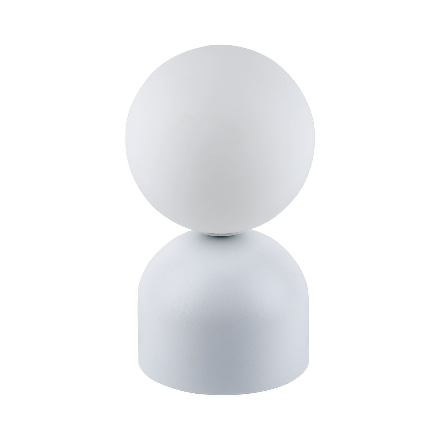 Lampe de table Abat-jour sphérique H : 21 cm petit blanc métal verre G9