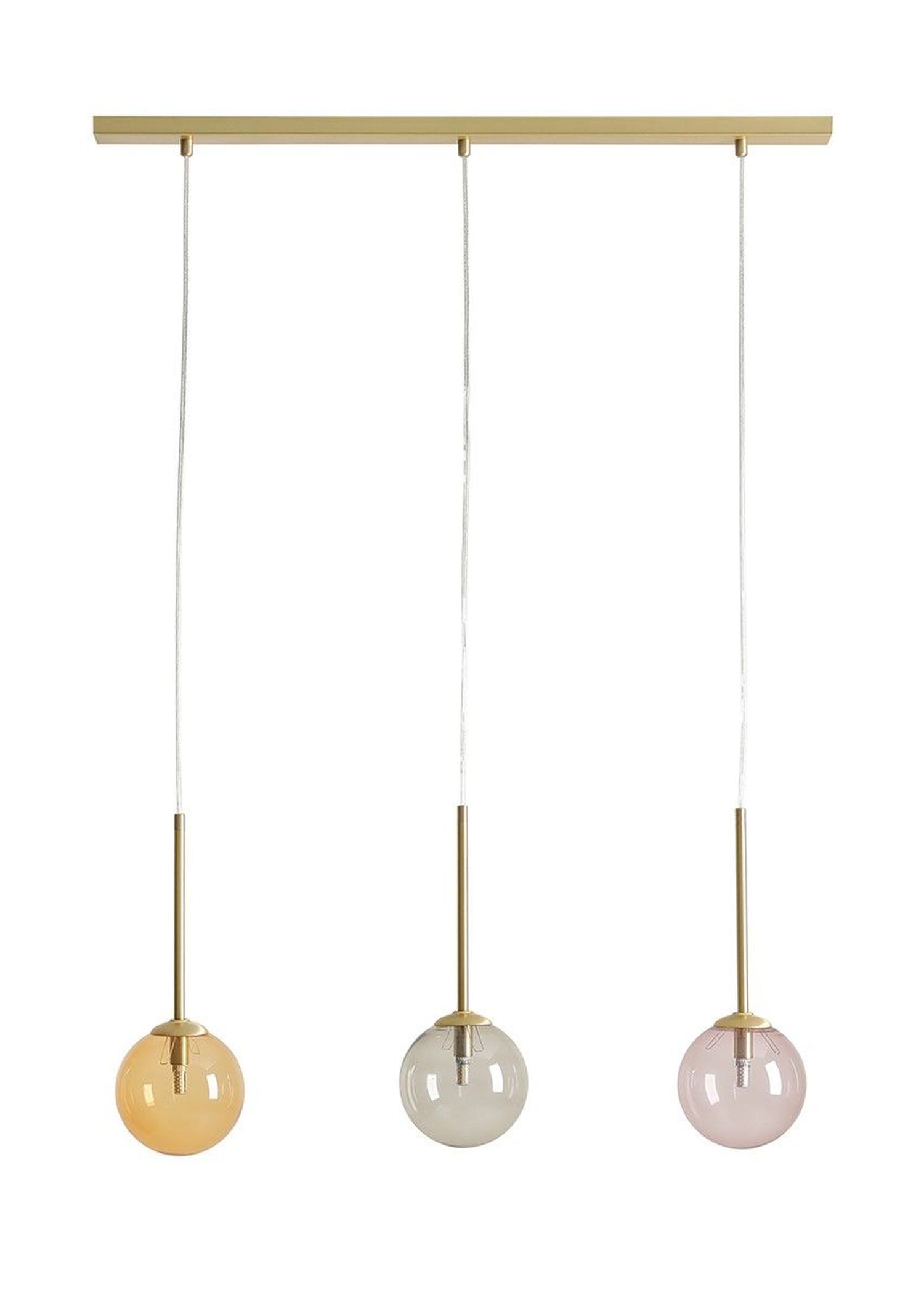 Suspension verre métal G9 en or noir ambre