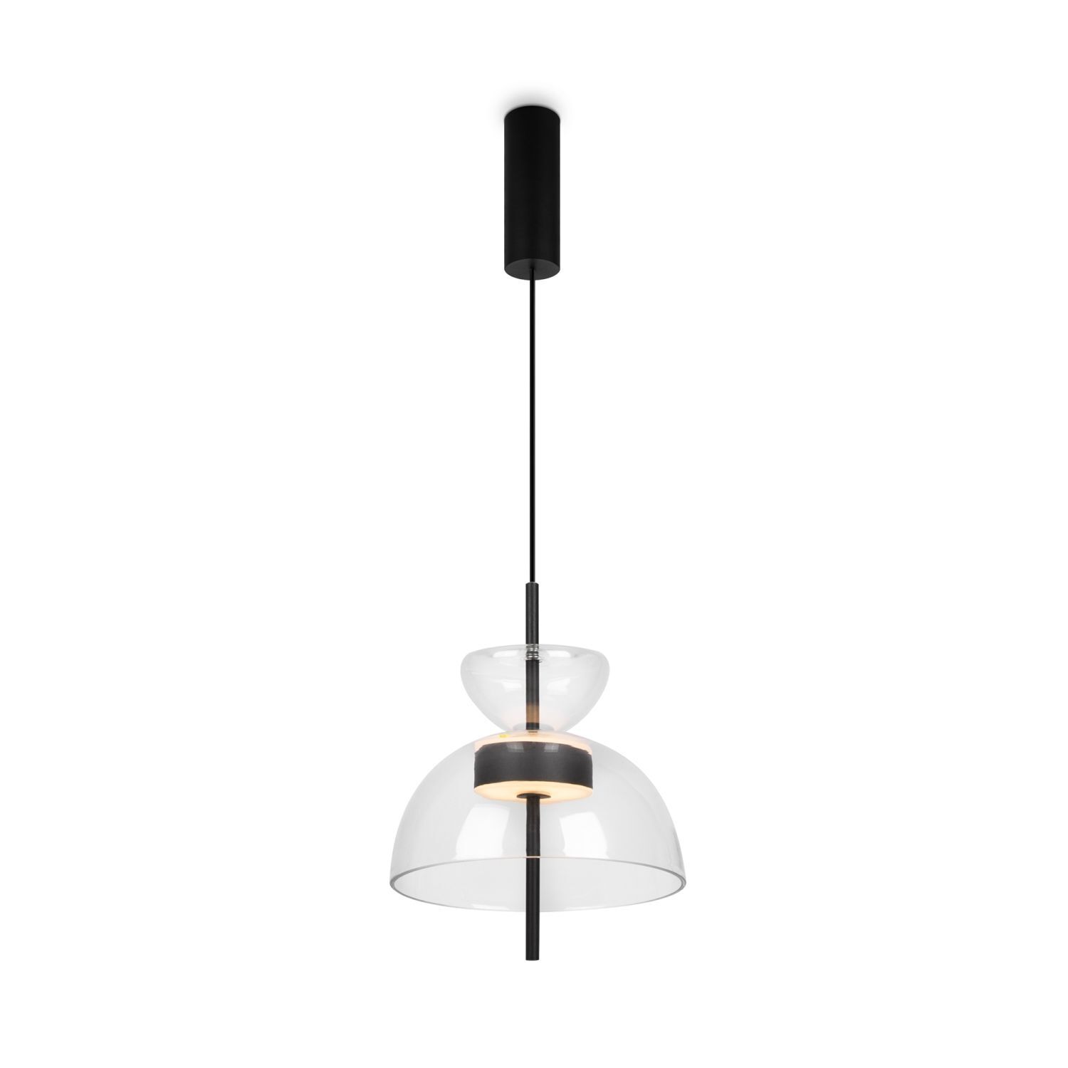 Suspension LED verre métal lumière blanc chaud 3000 K